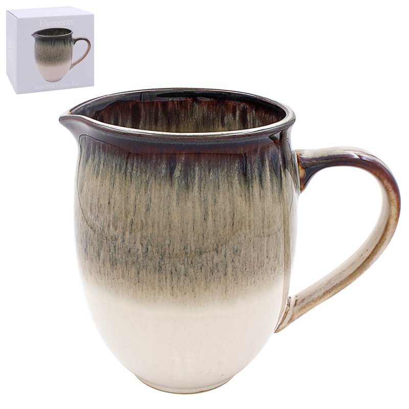 700ml Beige Ceramic Reactive Glaze Vintage Jug