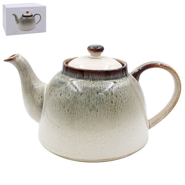 1.2L Beige Ceramic Reactive Glaze Tea Pot