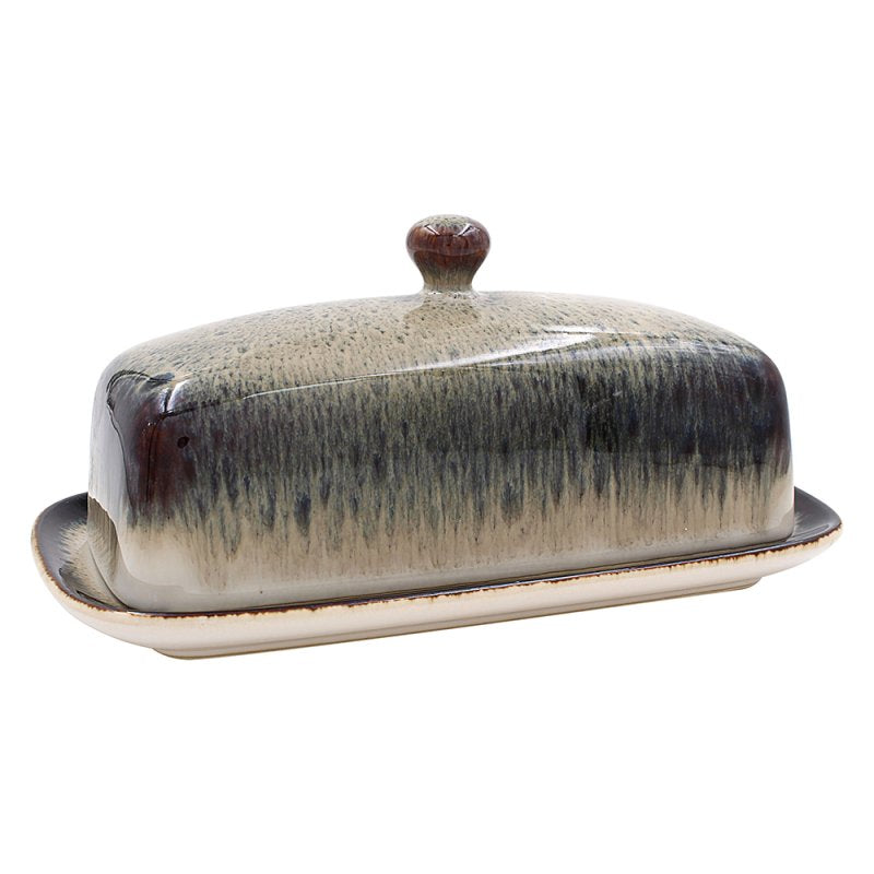 Ceramic Reactive Glaze Abstract Gradient Design Butter Dish With Lid