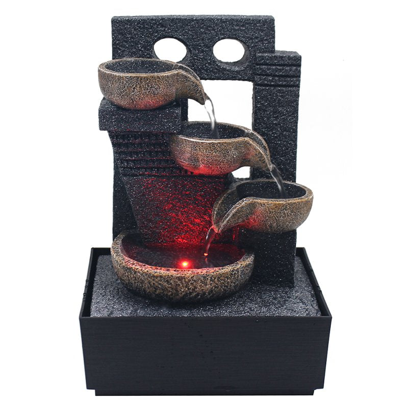 Resin Rustic Style Indoor LED Serenity Water Feature