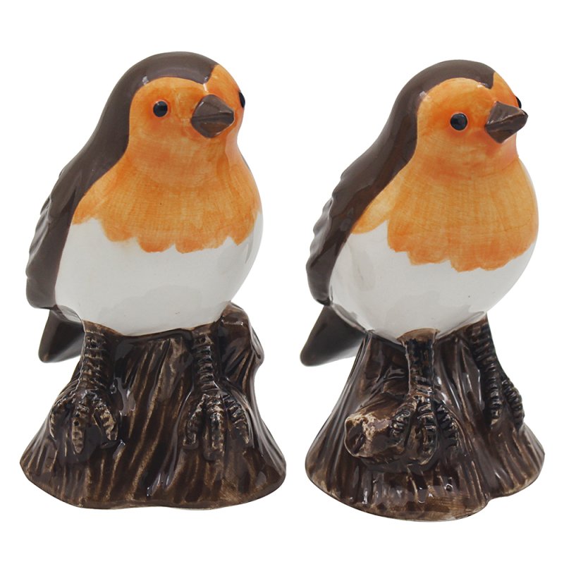 Ceramic Robins Salt & Pepper Shakers