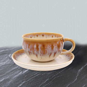 4 Sets of Reactive Glaze Cup & Saucer Set
