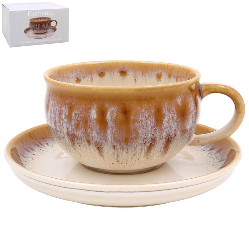 Reactive Glaze Cup & Saucer Set