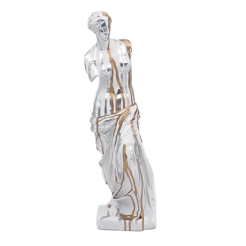 48cm White Gold Resin Drip Art Style Deity Venus Ornament