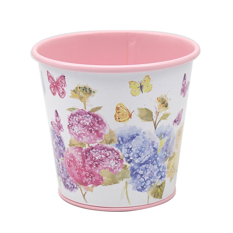 Metal Round 0.6L Small Butterfly Blossom Planter