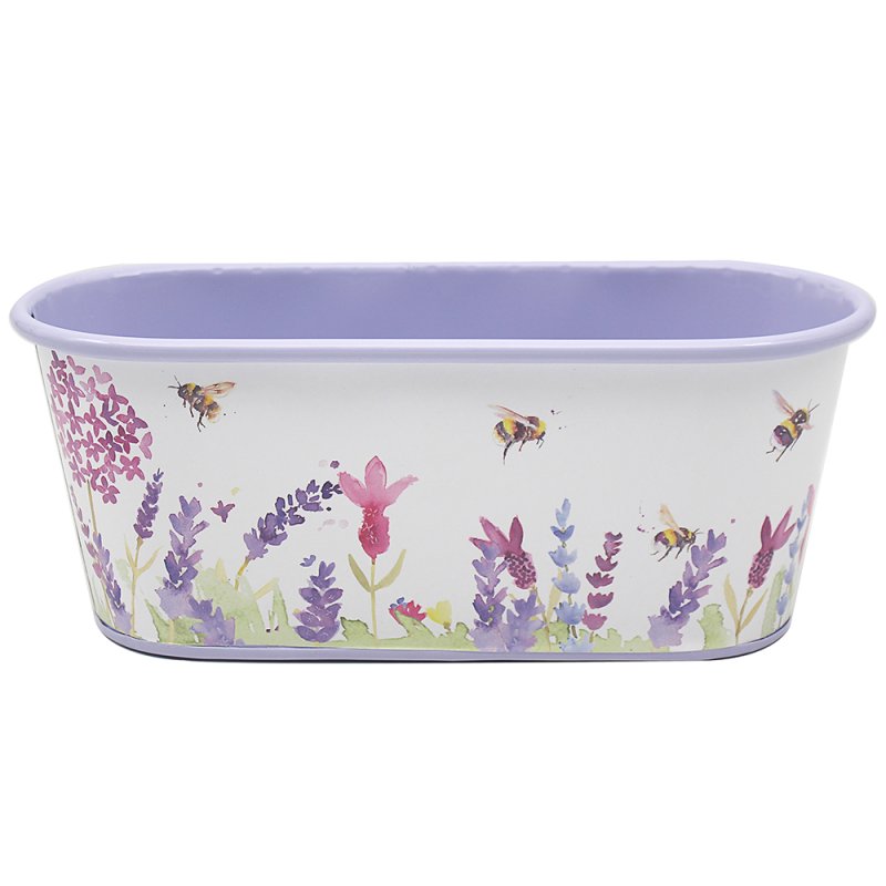 Metal Oval 1.5L Lavender & Bees Planter