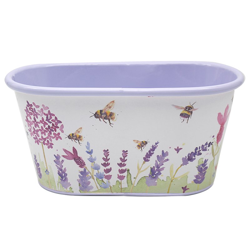 Metal Oval 2.7L Lavender & Bees Planter