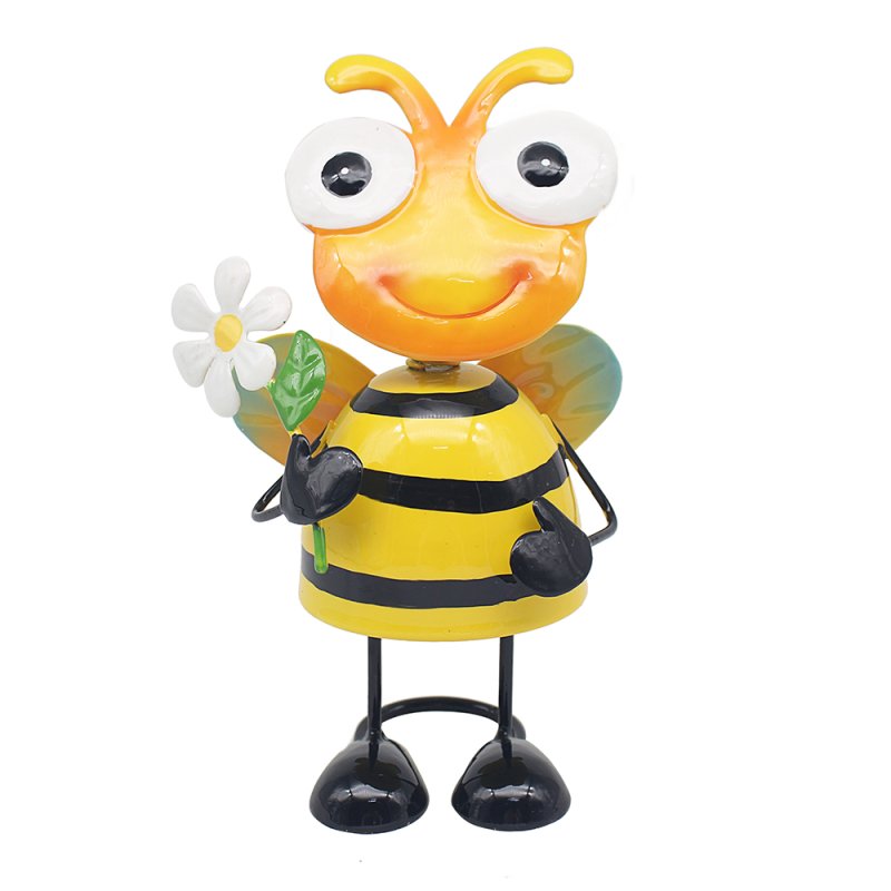 Bright Eyes Bee Flower Metal Garden Ornament