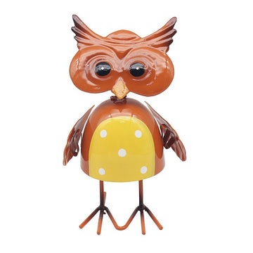Bright Eyes Brown Owl Metal Garden Ornament