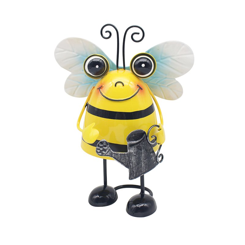 Bright Eyes Bee Gardener Metal Garden Ornament