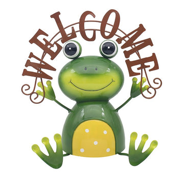 Bright Eyes Frog Welcome Metal Garden Ornament