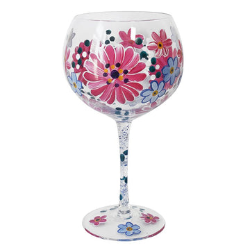 600ml Pink Gerberas Flowers Gin Glass
