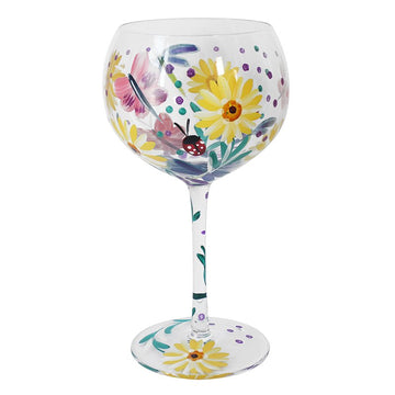 600ml Cottage Flowers Gin Glass