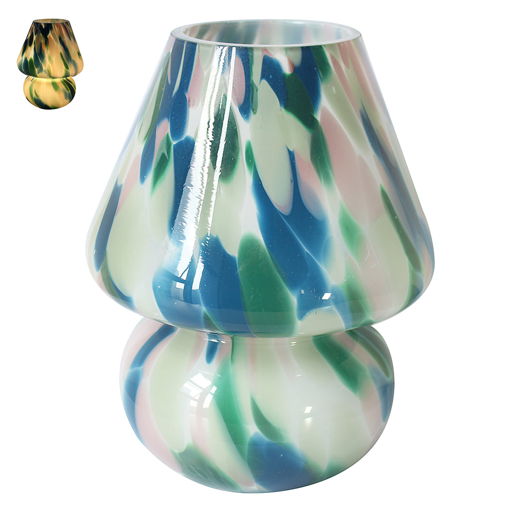 LED Pink & Green Marble Finish Glass Lamp