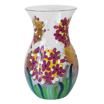 Lynsey Johnstone Hand Painted Floral Pink Hydrangeas Vase