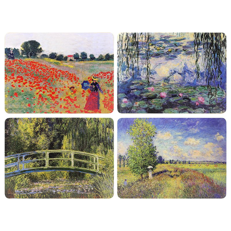 Set of 4 Cork Back Placemats - Claude Monet