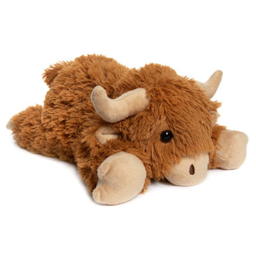 Laying Down Hughie The Cow Eco-Friendly Plushie Stuffed Toy