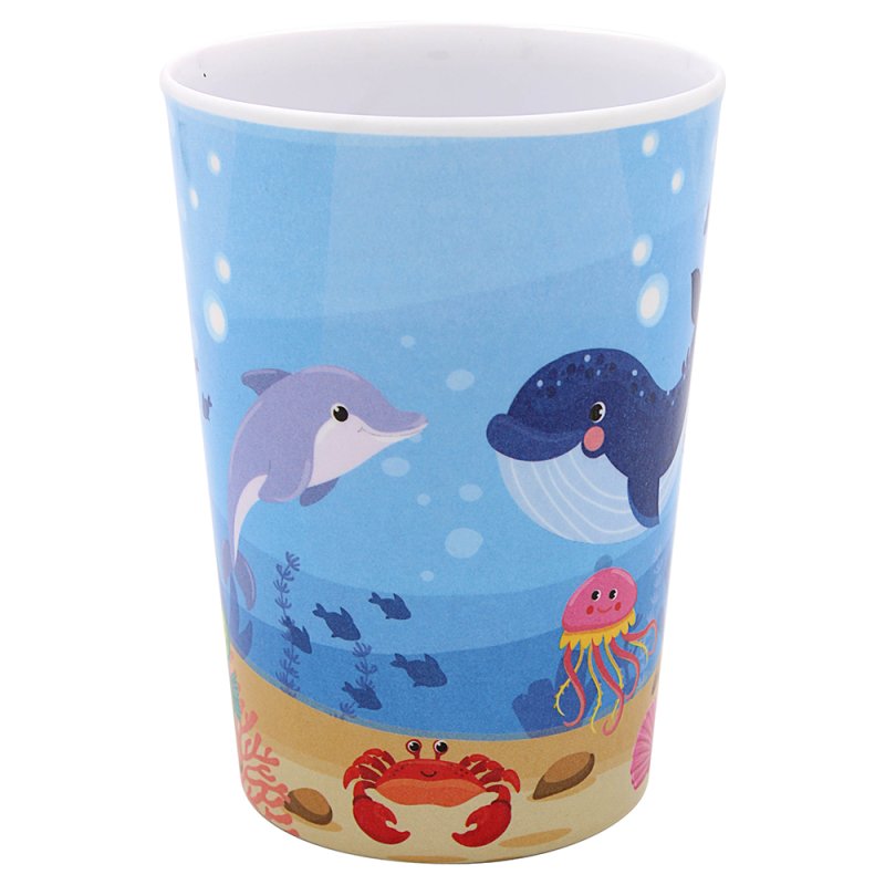 Blue Sea Life Reusable Plastic Kids Tumbler