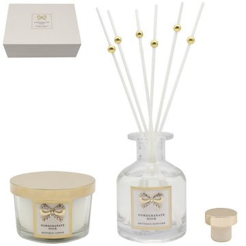 Pomegranate Noir Fragrance Reed Diffuser & Scented Candle Set