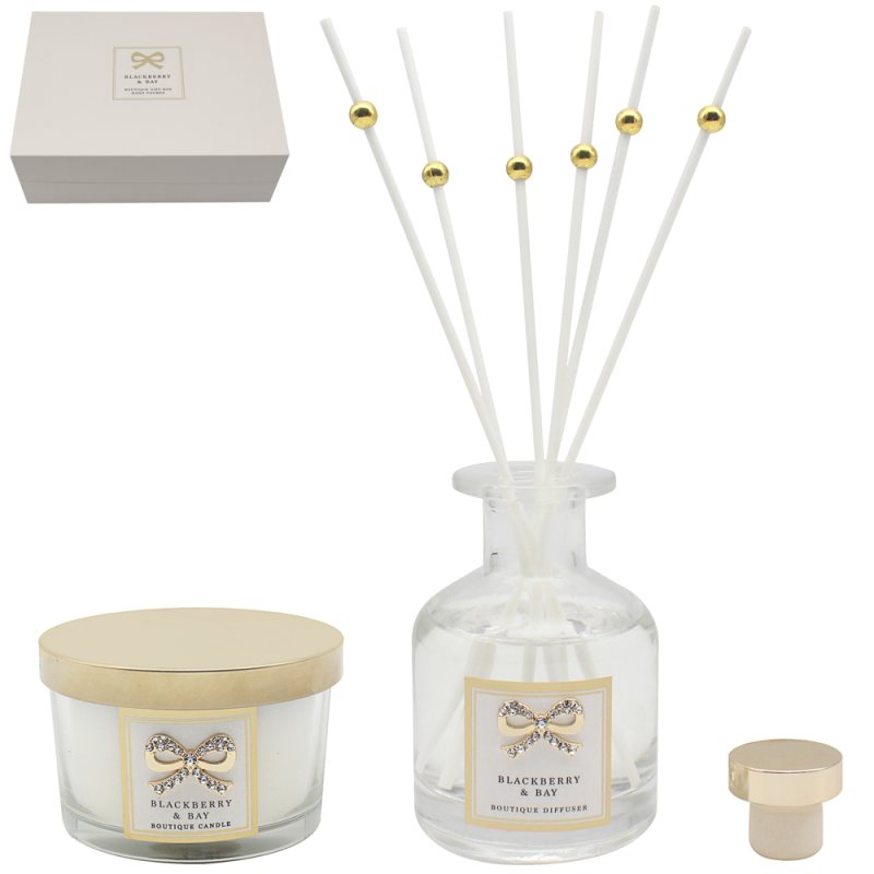 Blackberry & Bay Fragrance Reed Diffuser & Scented Candle Set