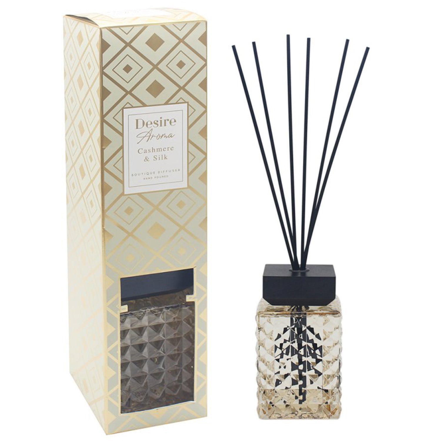 Reed Diffuser 1L Cashmere & Silk Luxury Crystal Glass