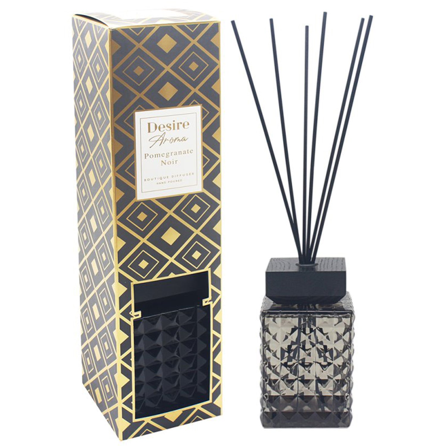 Reed Diffuser 1L Pomegranate Noir Luxury Crystal Glass