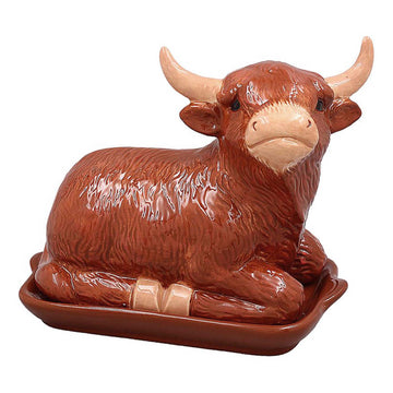 Highland Cow Ceramic Butter Dish & Lid
