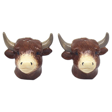 Highland Cow Ceramic Salt & Pepper Shakers