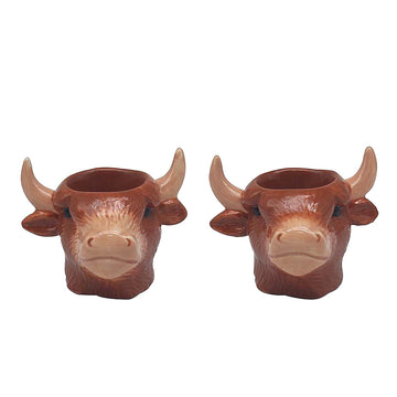 Highland Cow Breakfast Ceramic Egg Cups