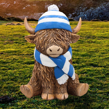Highland Cow Football Club Blue & White Ornament