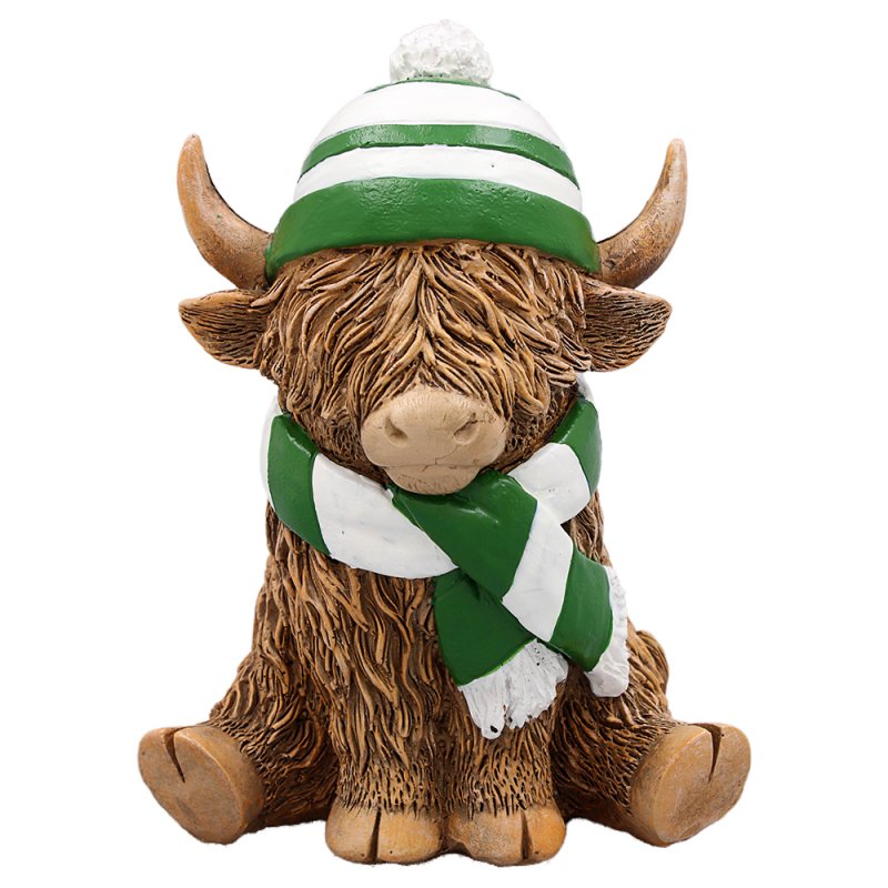 Highland Cow Scarf Hat Resin Christmas Figurine