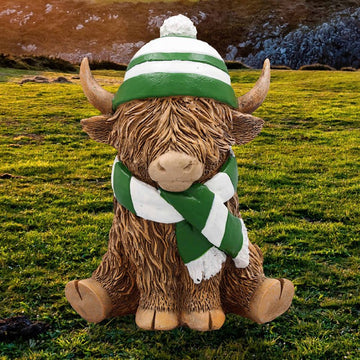 Highland Cow Scarf Hat Resin Christmas Figurine