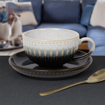 6 Sets of Artisan Reactive Glaze Cup & Saucer Set