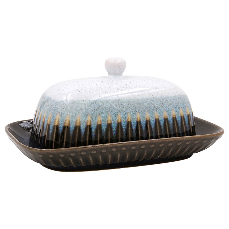 Reactive Glaze Butter Dish and Lid