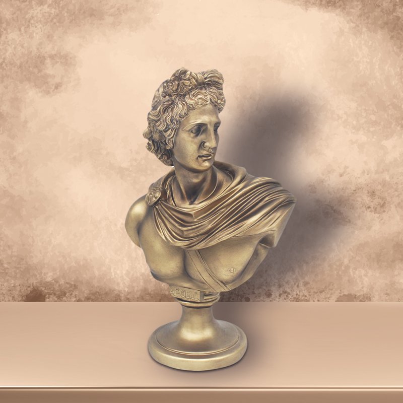 Apollo Greek Deity Antique Look Resin Bronzed Figurine