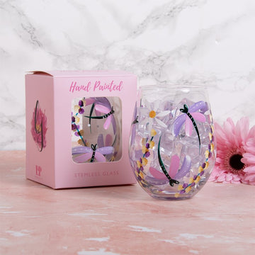 Lynsey Johnstone Dragonflies & Daises Stemless Gin Glass