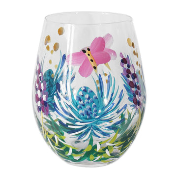 Lynsey Johnstone Thistles Butterflies Stemless Gin Glass