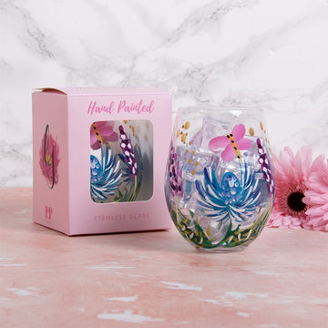 Lynsey Johnstone Thistles Butterflies Stemless Gin Glass