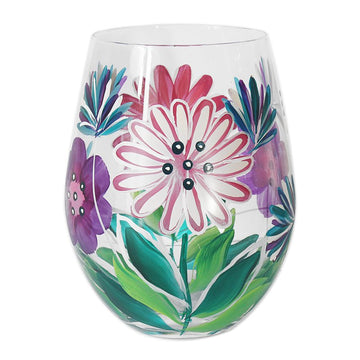 Lynsey Johnstone Gerberas Stemless Gin Glass