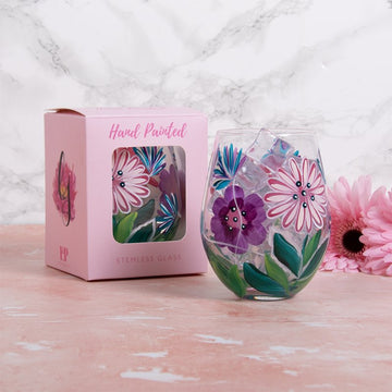 Lynsey Johnstone Gerberas Stemless Gin Glass