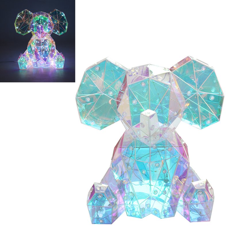 Elephant Holographic Color Changing Interactive LED Lamp