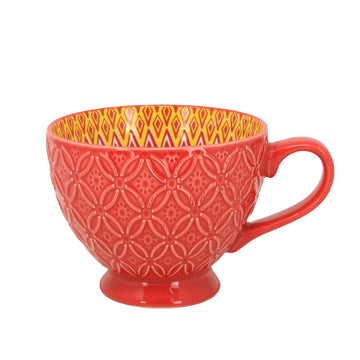 350ml Red Bohemian Tuscany Design Ceramic Mug