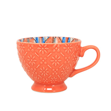 350ml Orange Ceramic Tuscany Bohemian Design Mug