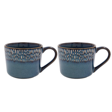 365ml Denim Blue Ceramic Reactive Glaze Mug