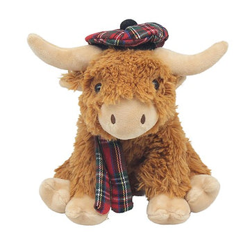 RPet Pals Highland Cow Tartan Sitting Plushie Soft Toy