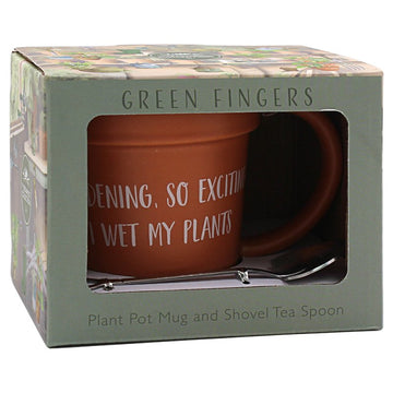 Gardening So Exciting Terracotta Mug with Spade Spoon