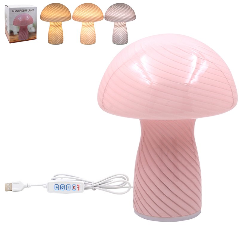 Mushroom Lamp Pink Bedside Night Light