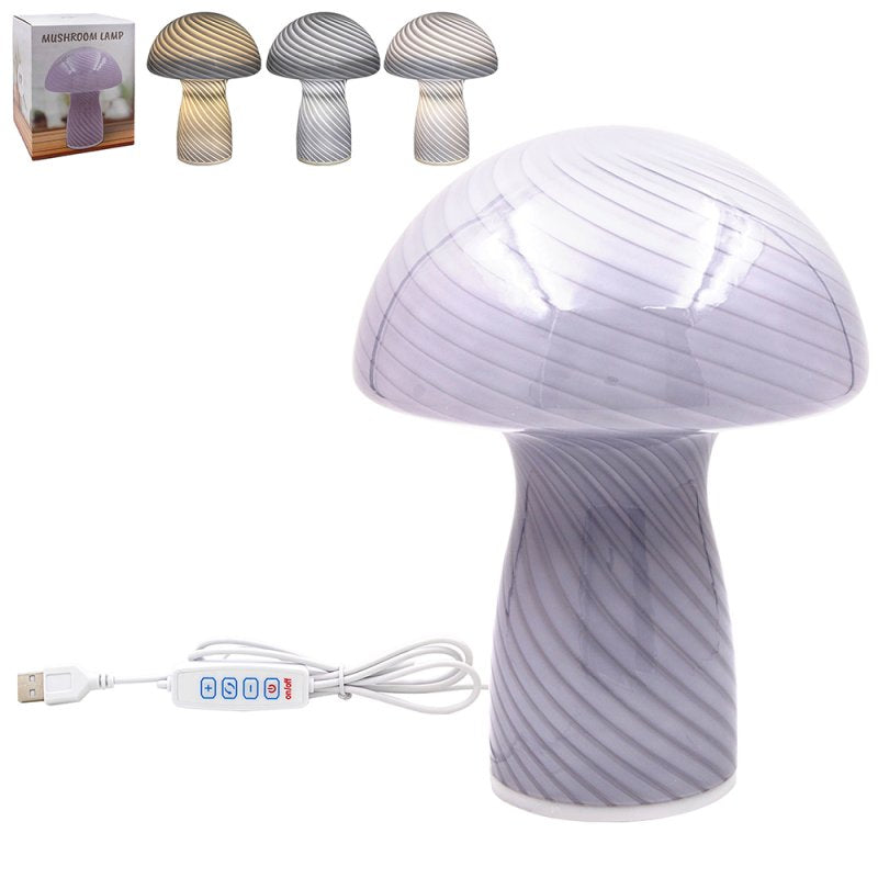 Mushroom Lamp Grey Bedside Night Light