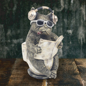 Loo-time French Bulldog Puppy Resin Figurine
