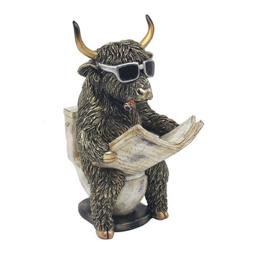 Loo-time Highland Cow Resin Figurine